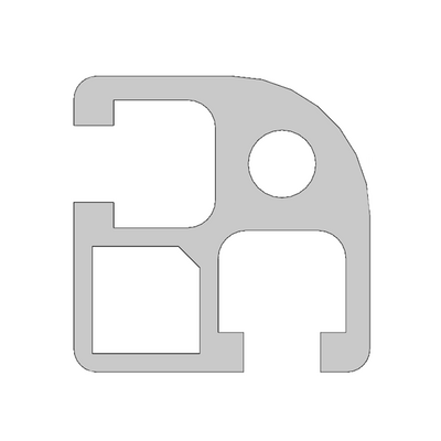 10-3232RC-0-48IN MODULAR SOLUTIONS EXTRUDED PROFILE<br>32MM X 32MM ROUND CORNER, CUT TO THE LENGTH OF 48 INCH